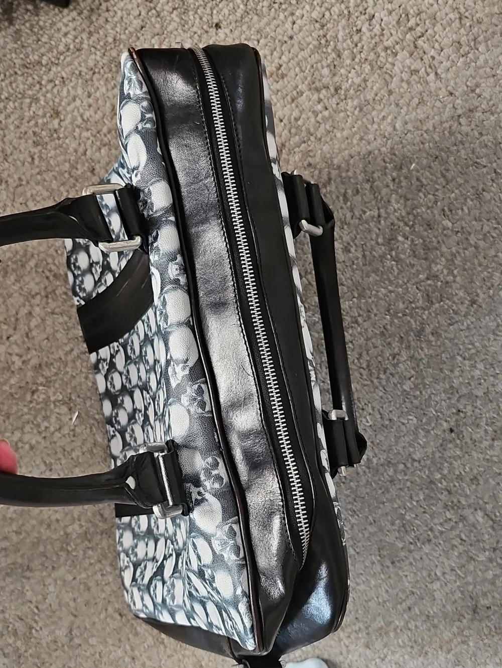 Robert Graham Black & White Skull Pattern Briefcase